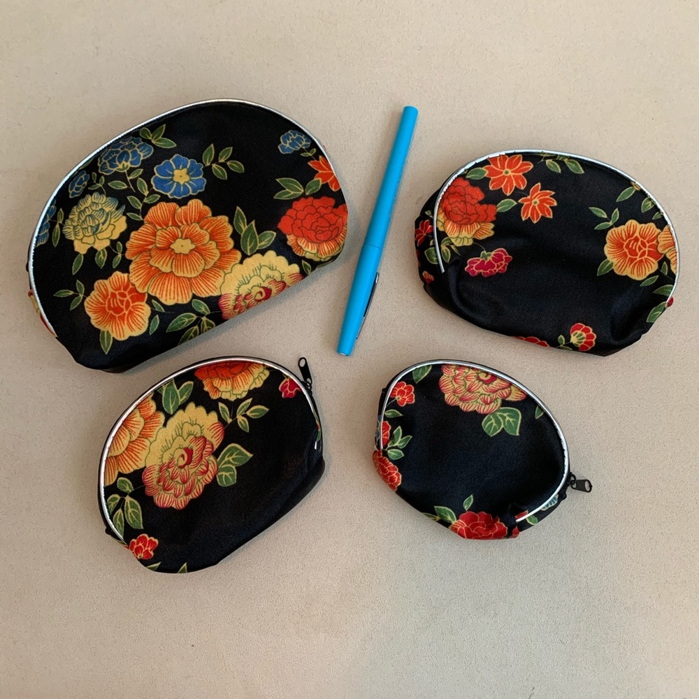 Matching Set of 4 Makeup Bags